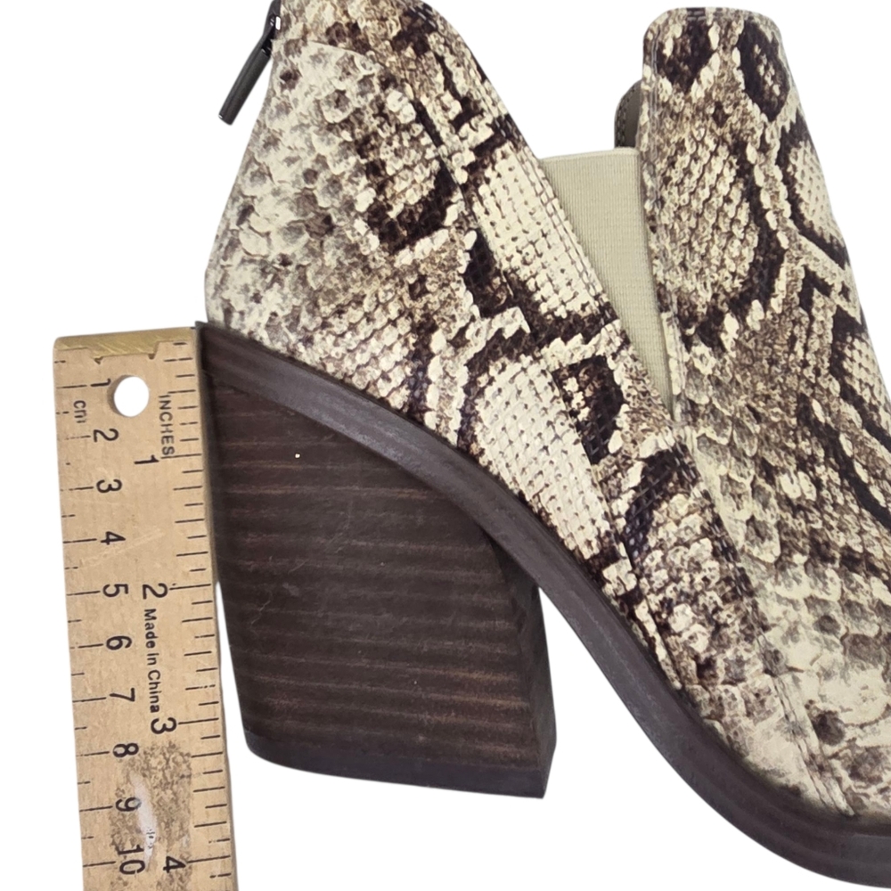 Vince Camuto Gradina Leather Ankle Boots Womens 7 Python Snake Print Block Heel - Picture 11 of 12
